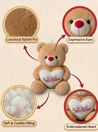 Premium Brown Stuffed Teddy Bear with "You Are My Sweetheart" Heart | Soft & Cuddly Plush Toy (36 cm)