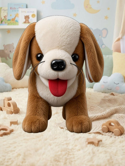 Adorable Beagle Puppy Stuffed Toy with Cute Face & Tongue Out | Soft Cuddle & Kids Play Plush Animal
