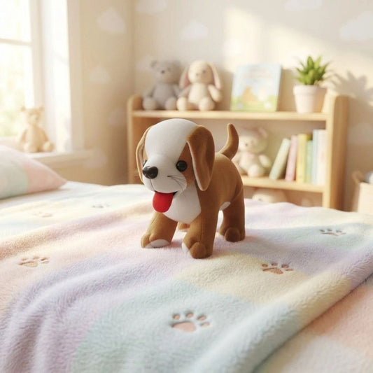 Adorable Beagle Puppy Stuffed Toy with Cute Face & Tongue Out | Soft Cuddle & Kids Play Plush Animal
