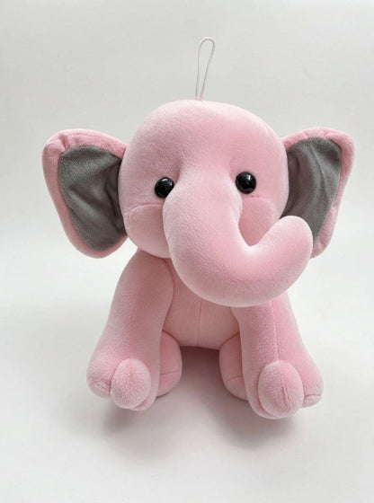 Premium Baby Pink & Grey Elephant Stuffed Toy with Soft E.F. Fabric & Cute Expressive Eyes | Huggable Plush Animal